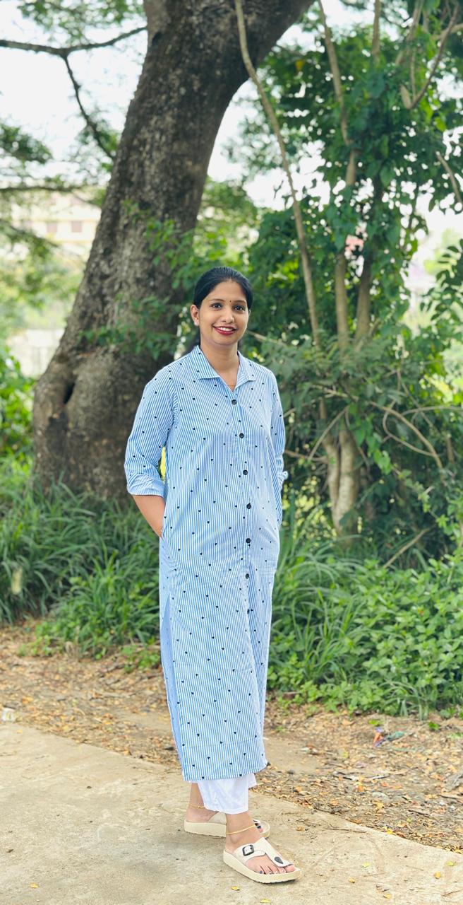 stripe with heart design shirt dress